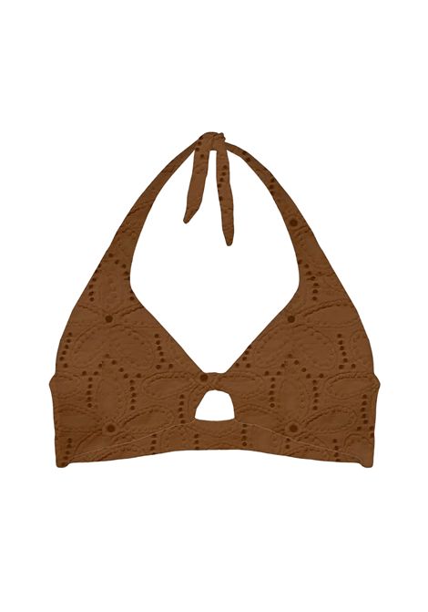 Top Mc2 Saint Barth Leda donna LEDA03730H Marrone ricami fiori MC2 SAINT BARTH | Top | LEDA03730H18